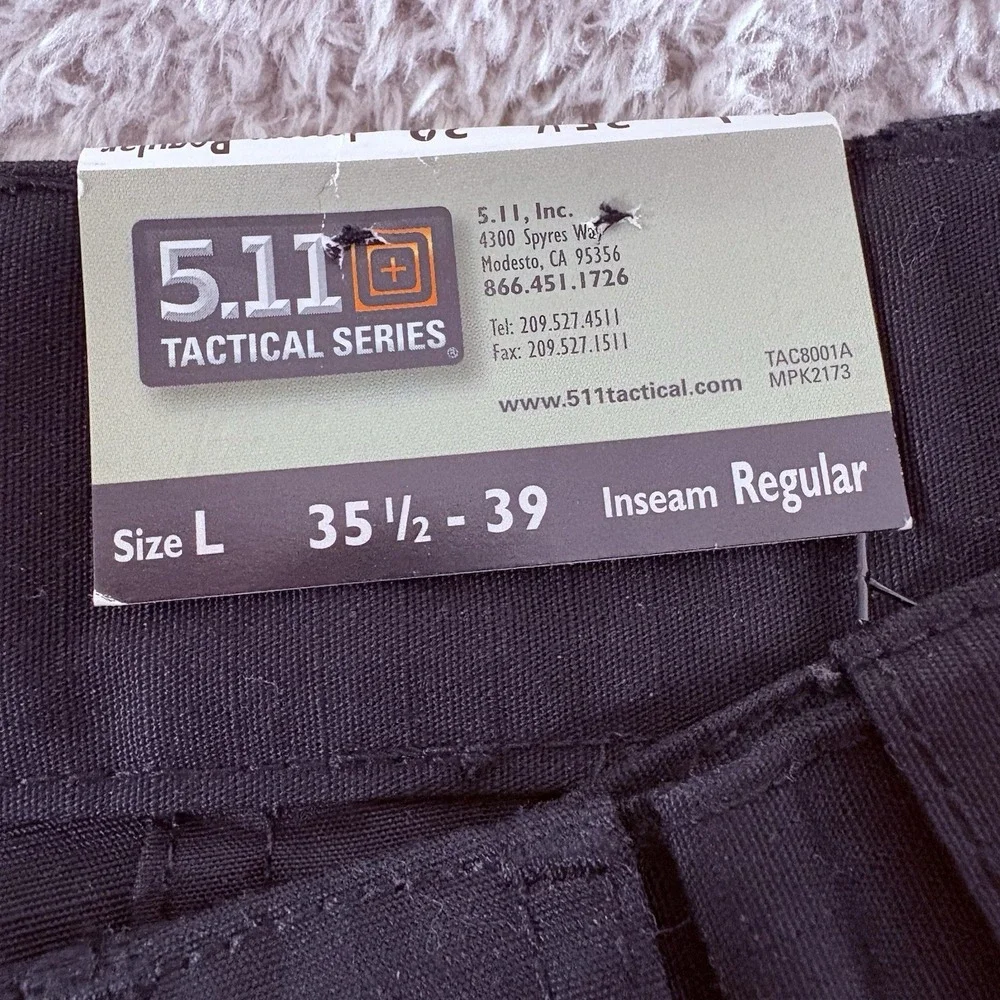 511 Tactical Pants Mens Large Long Black Ripstop Relaxed Fit TDU Cargo Workwear